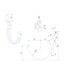 Крюк короткий усиленный модернизированный с комплектом крепления Aquasystem, RAL 9003 Белый 125/90