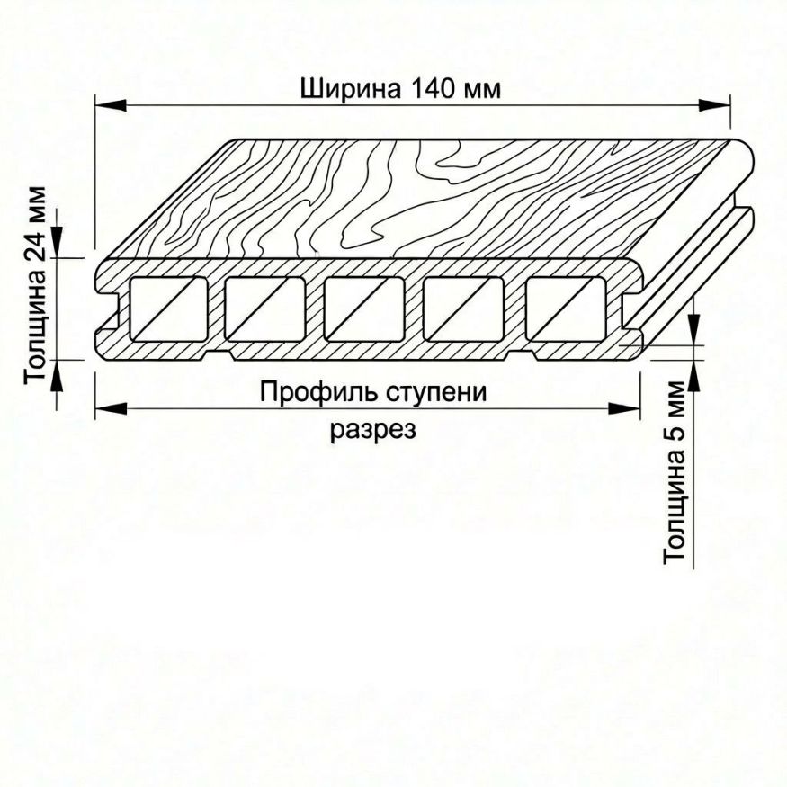 Террасная доска ДПК GardenParkett Табула, Венге купить в Донецке