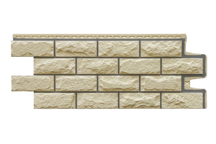 Фасадные панели Grand Line, Колотый камень Design, Бежевый (шов RAL 7006) купить в Донецке
