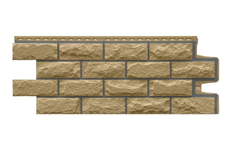 Фасадные панели Grand Line, Колотый камень Design, Песочный (шов RAL 7006) купить в Донецке