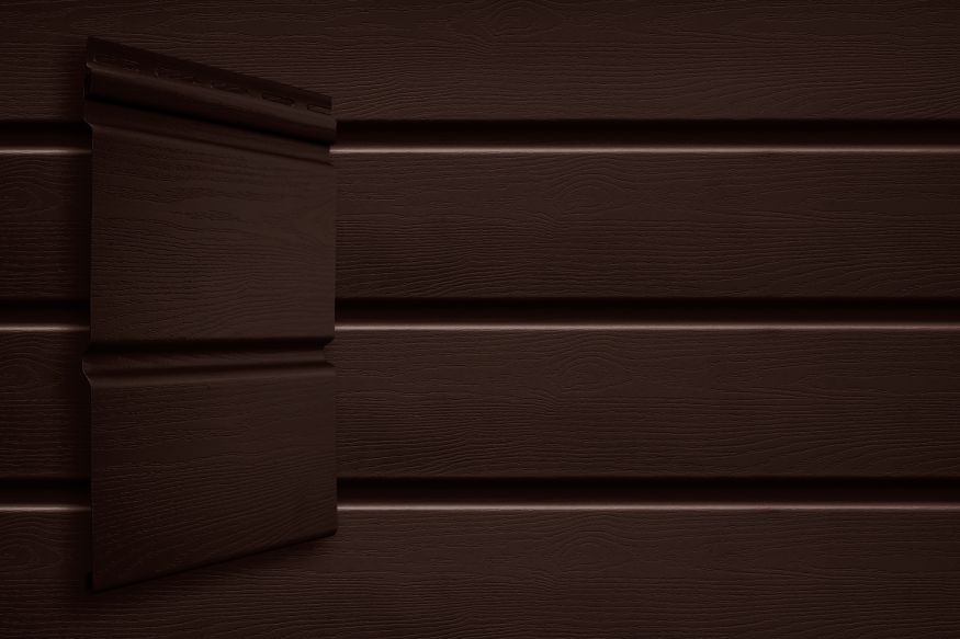 Виниловый сайдинг Grand Line Double-брус Темный дуб купить в Донецке
