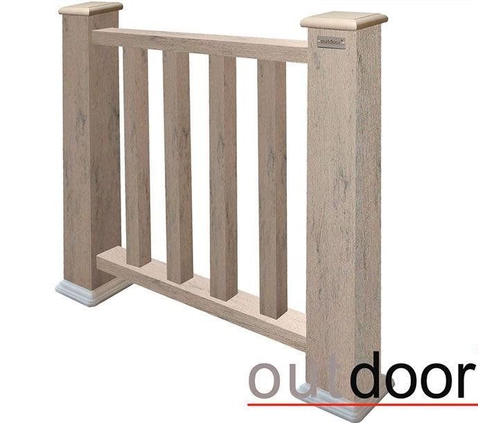Ограждение из ДПК Outdoor Классик 3D STORM в сером миксе купить в Донецке
