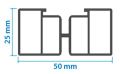 Алюминиевая несущая лага KRONEX 50x25x3000 мм купить в Донецке