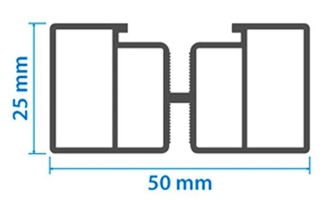 Алюминиевая несущая лага KRONEX 50x25x3000 мм купить в Донецке