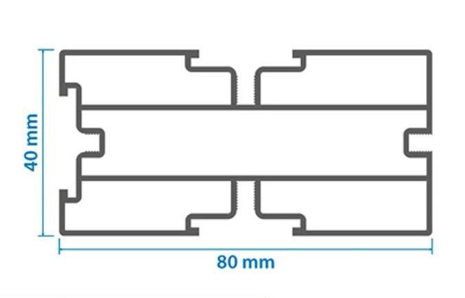 Алюминиевая лага KRONEX 80x40x3000 мм конструктивная купить в Донецке