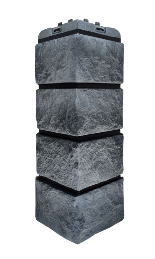 Угол наружный Grand Line, Колотый Камень Design Plus, Антрацит (черный шов) купить в Донецке