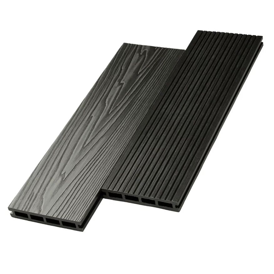 Террасная доска ДПК NanoWood New 3D тиснение + вельвет Графит купить в Донецке
