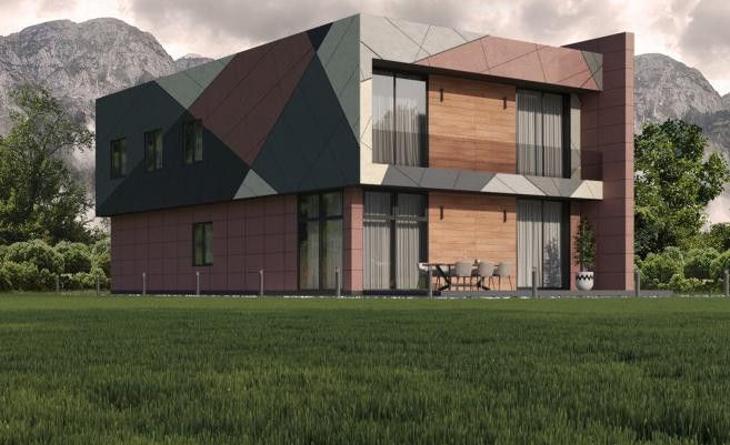 Фиброцементные панели Roofas COLOR Line Красный купить в Донецке