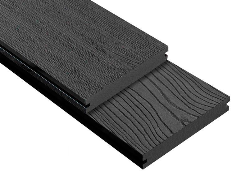 Террасная доска DPK Outdoor 3D полнотелая STORM/OCEAN BLACK черного цвета купить в Донецке