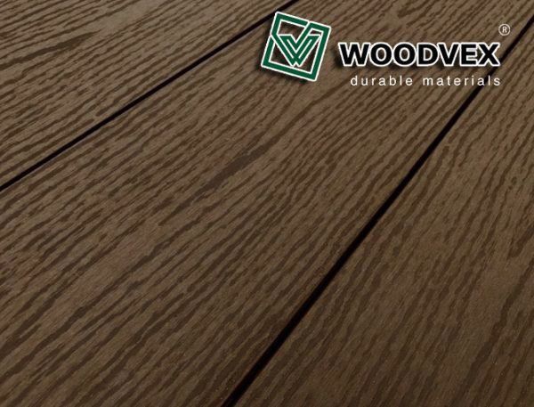 Террасная доска WOODVEX Select из ДПК темно-коричневого цвета купить в Донецке